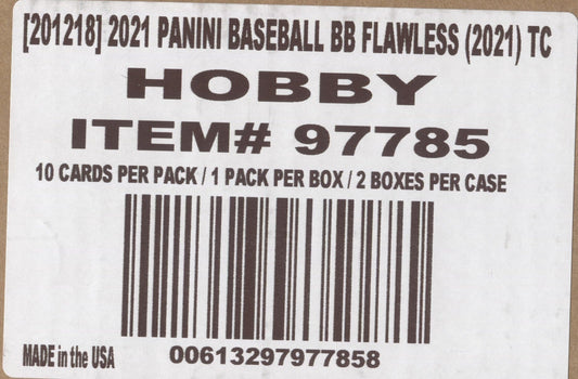 *LAST CASE* 2021 Panini Flawless Hobby Baseball, 2 Box Case