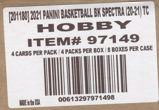 *LAST CASE* 2020-21 Panini Spectra Hobby Basketball, 8 Box Case